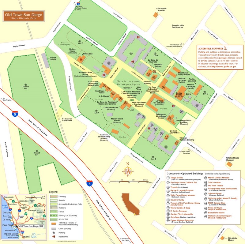 Old Town San Diego State Historic Park Map