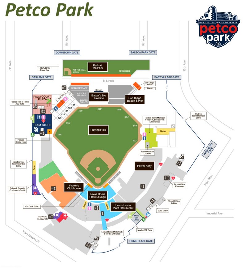 Petco Park Street Level Map
