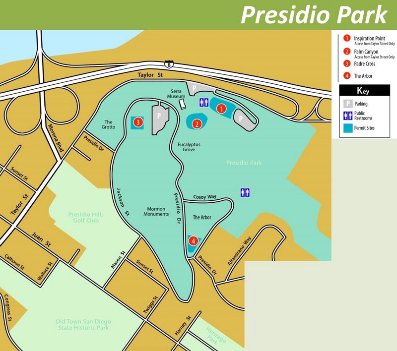 Presidio Park Attractions Map