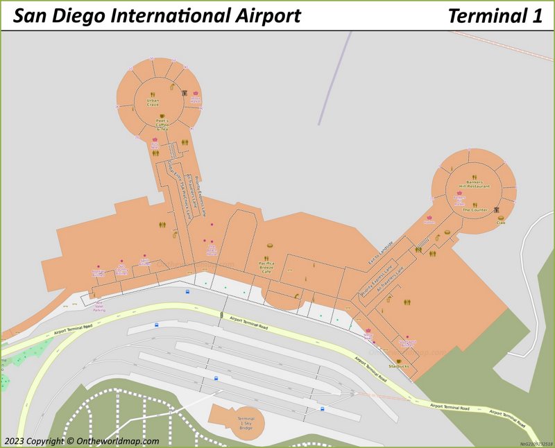 San Diego Airport Terminal 1 Map