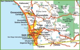 San Diego area map