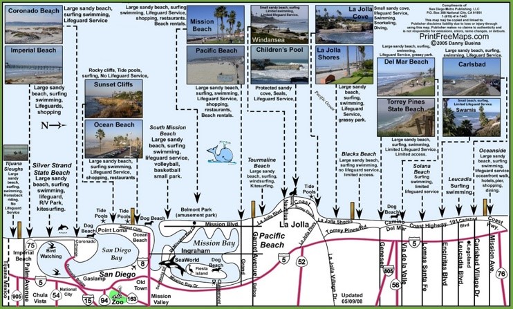 San Diego beach map