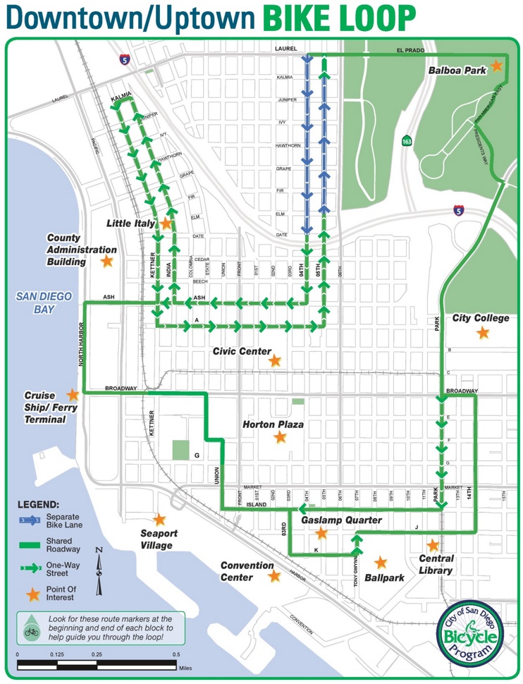 San Diego bike loop map