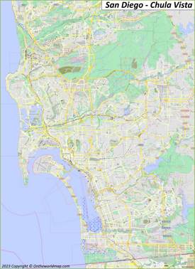 San Diego And Chula Vista Map