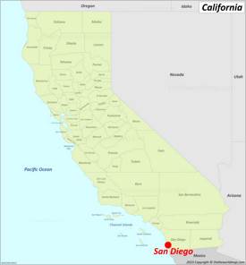San Diego Location On The California Map