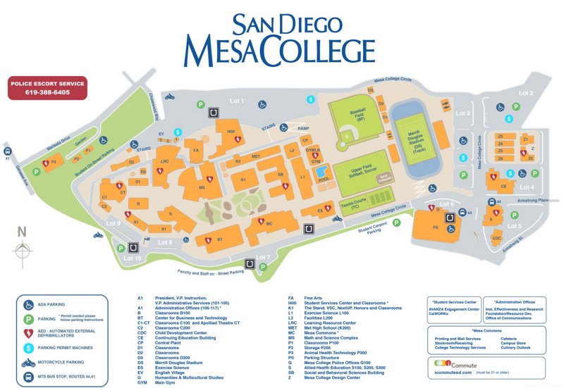 San Diego Mesa College Campus Map Ontheworldmap
