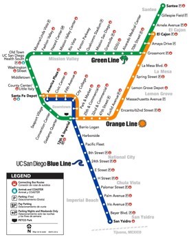 San Diego Trolley map