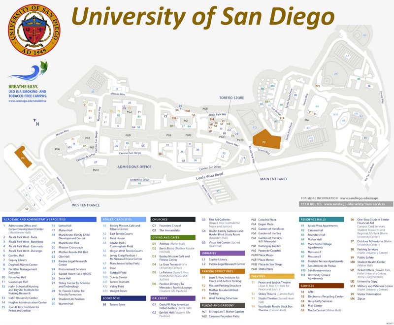 University of San Diego Campus Map