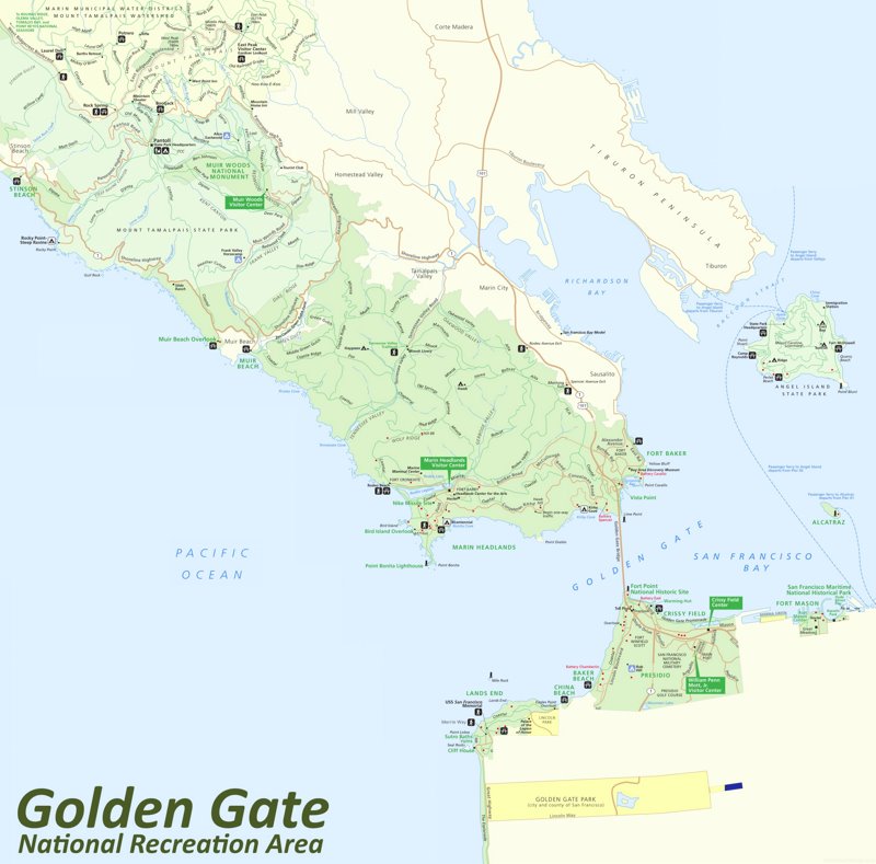 Map of Golden Gate National Recreation Area