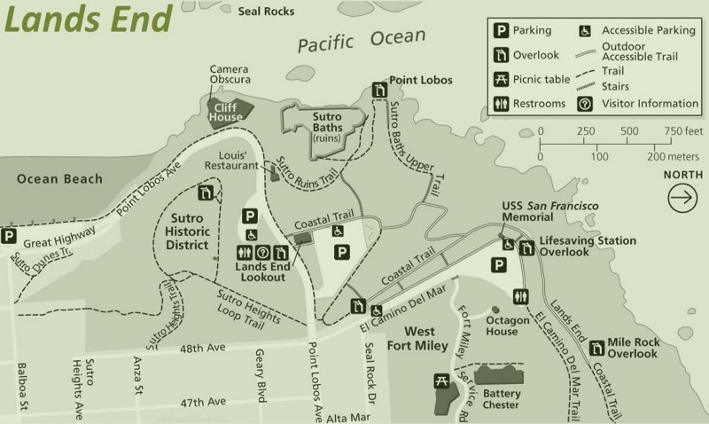 Lands End Trails Map