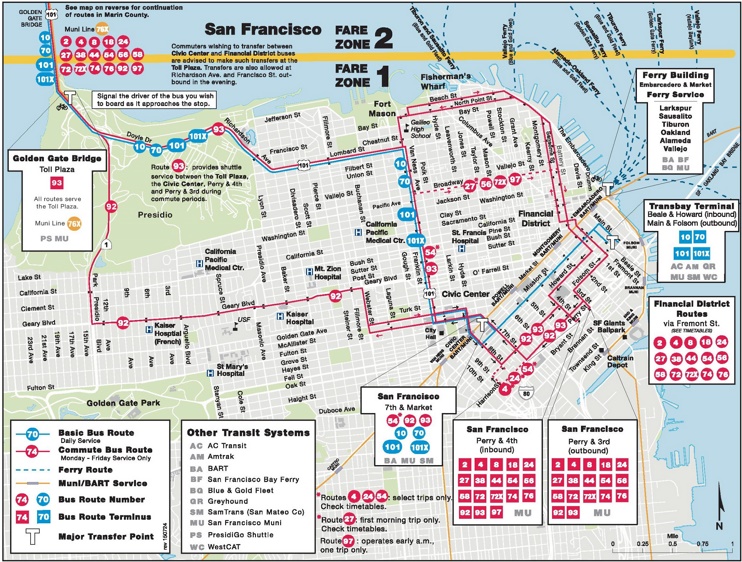 San Francisco bus map