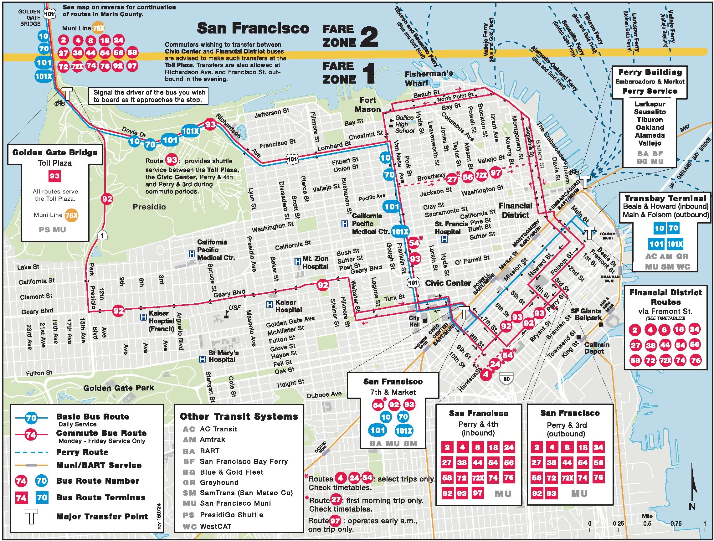 San Francisco Bus Routes Map San Francisco Bus Map