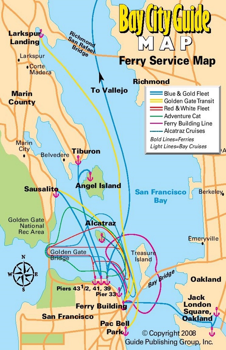 San Francisco ferry map