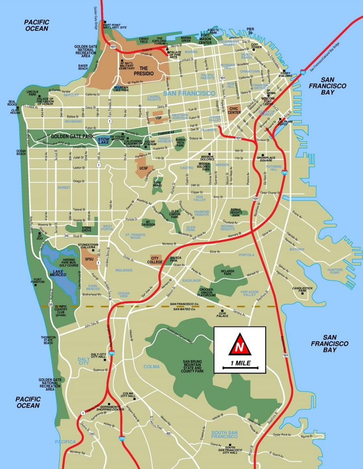 San Francisco neighborhoods map