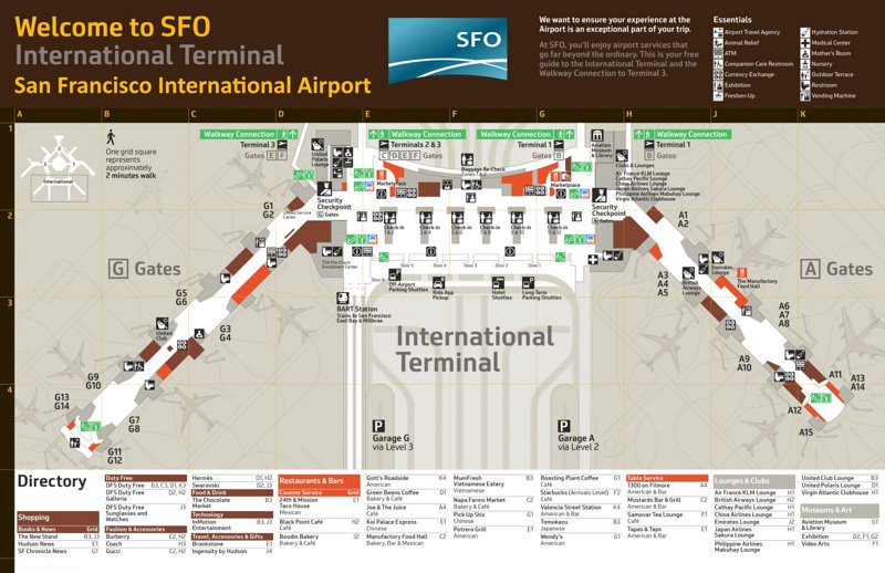 San Francisco International Airport International Terminal Map