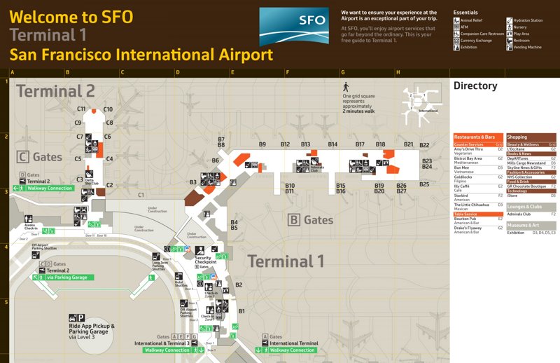 San Francisco International Airport Terminal 1 Map
