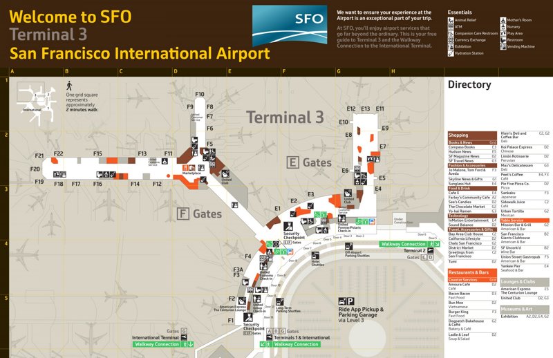 San Francisco International Airport Terminal 3 Map