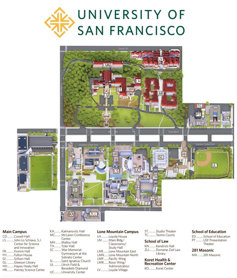 University of San Francisco Campus Map