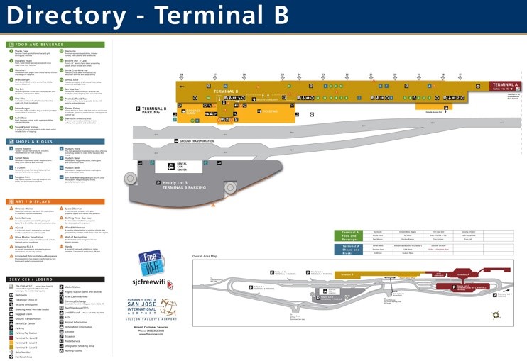 san jose airport terminal b map