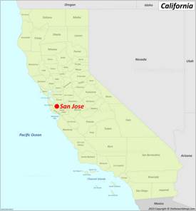 San Jose Location On The California Map