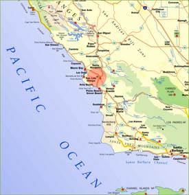 San Luis Obispo Area Tourist Map