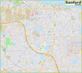 Large detailed map of Sanford