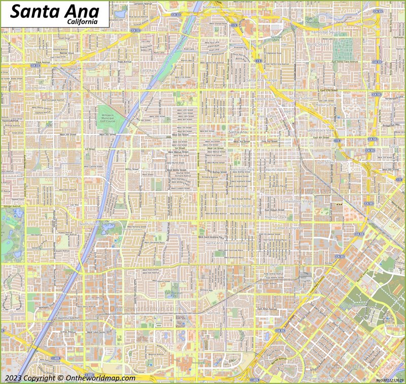 Map of Santa Ana