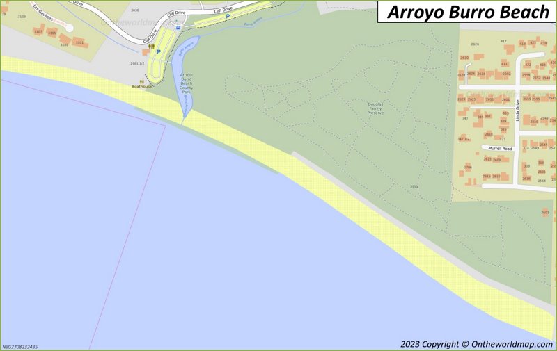 Arroyo Burro Beach Map