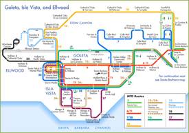 Goleta, Isla Vista, and Ellwood MTD Bus Map