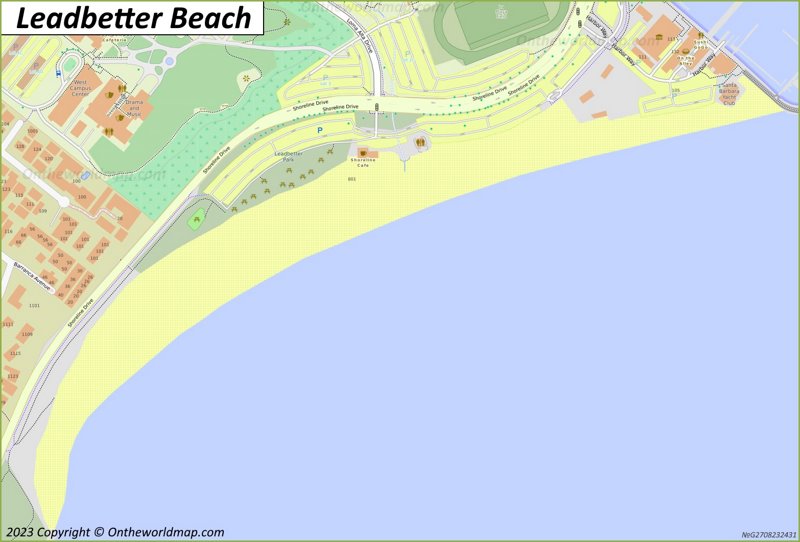 Leadbetter Beach Map
