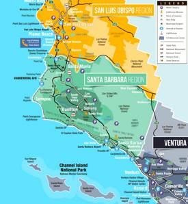 Santa Barbara Area Tourist Attractions Map