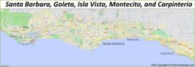 Santa Barbara, Goleta, Isla Vista, Montecito, and Carpinteria Map