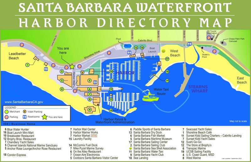 Santa Barbara Harbor Directory Map