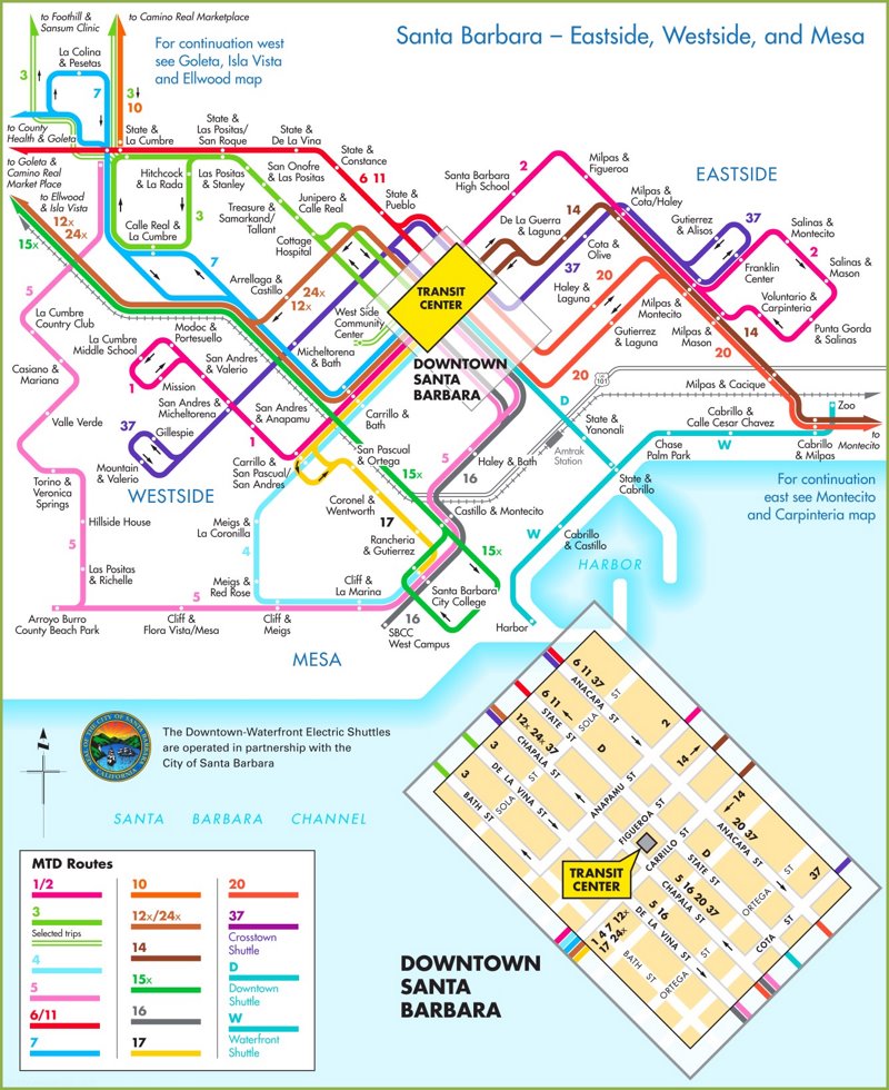 Santa Barbara MTD Bus Map