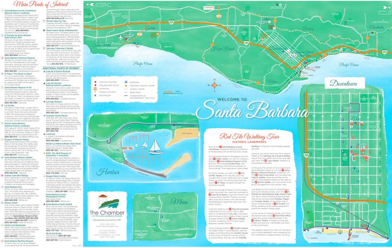 Santa Barbara Tourist Attractions Map