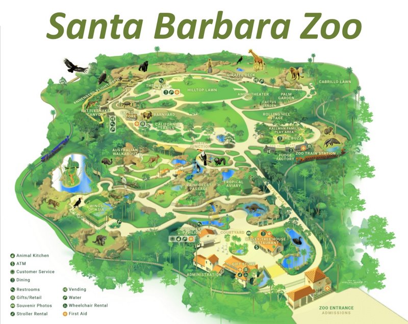 Santa Barbara Zoo Map