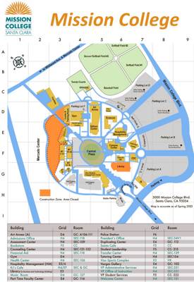 Mission College Campus Map