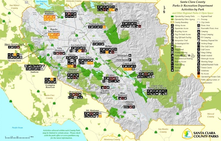 Santa Clara County parks map