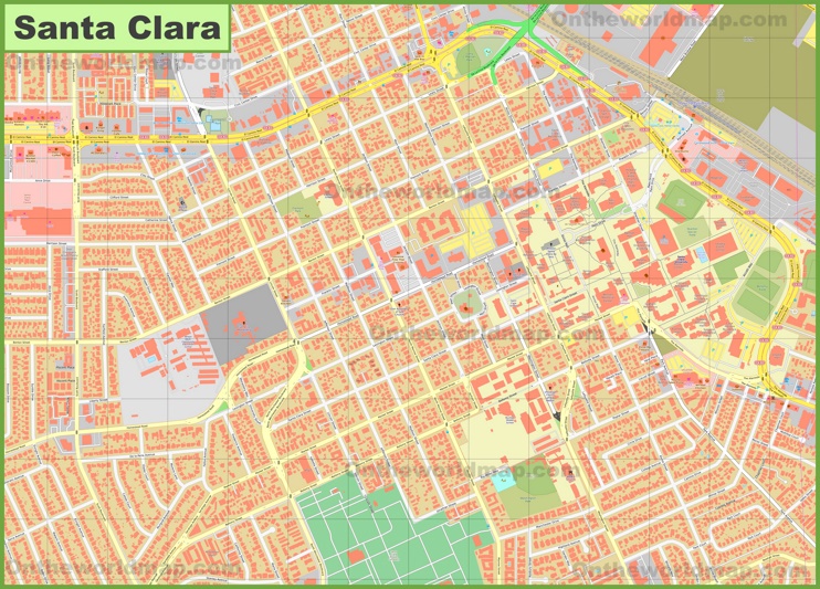 Santa Clara downtown map