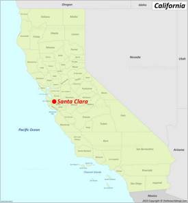 Santa Clara Location On The California Map