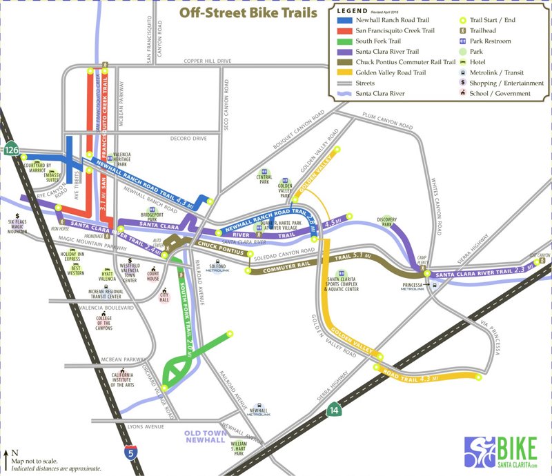 Santa Clarita Bike Trails Map