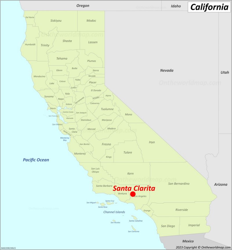 Santa Clarita Location On The California Map - Ontheworldmap.com