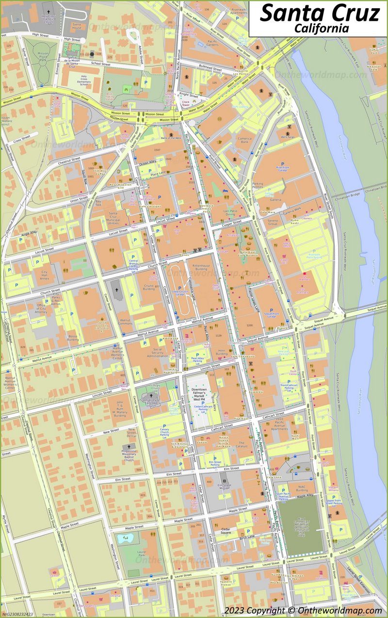 Downtown Santa Cruz Map