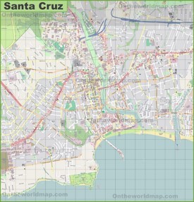 Large detailed map of Santa Cruz