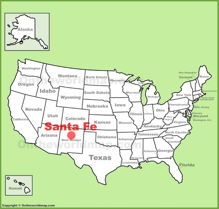 Santa Fe location on the U.S. Map