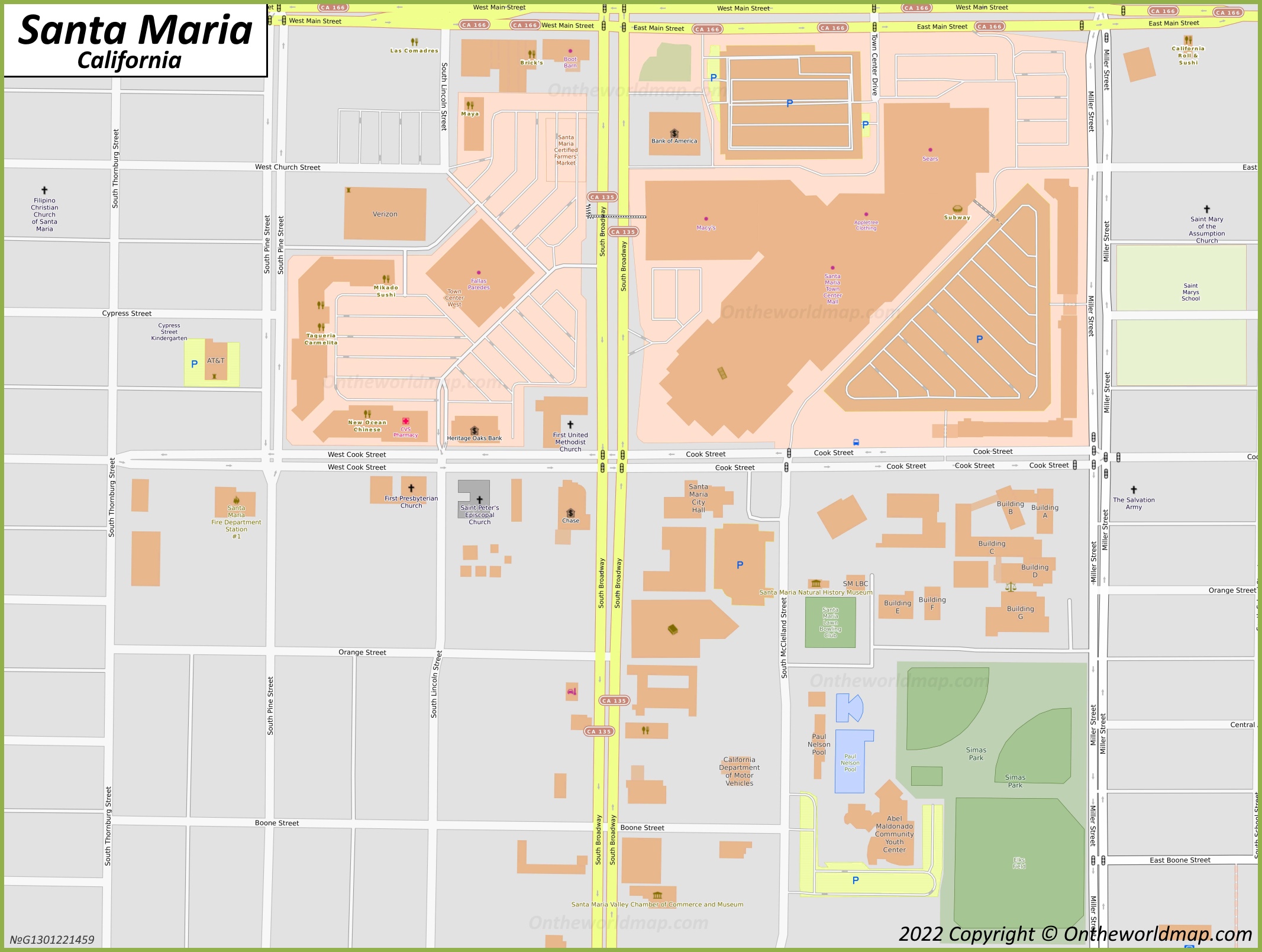 Downtown Santa Maria Map