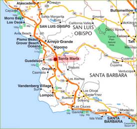 Santa Maria Area Road Map