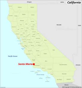 Santa Maria Location On The California Map