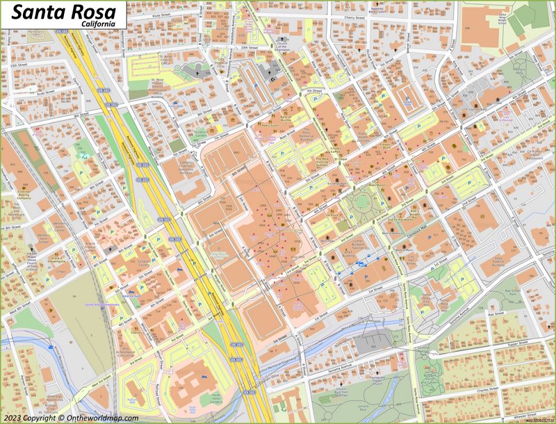Downtown Santa Rosa Map