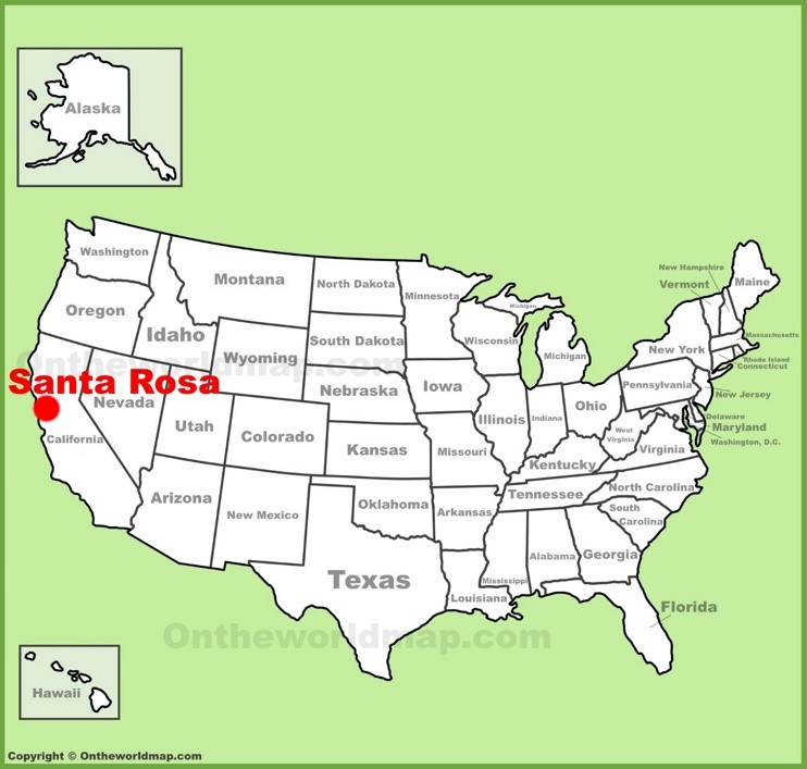 Santa Rosa location on the U.S. Map